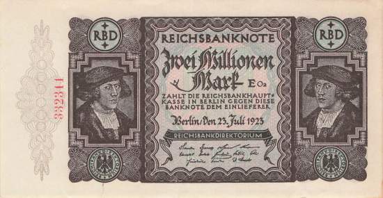 2 Millionen Mark 1923 ro.89b Oa